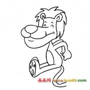 动物简笔画：卡通狮子