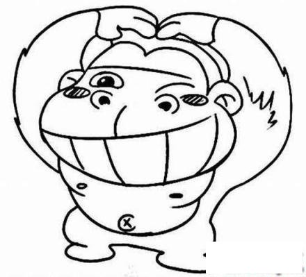 卡通简笔画：大嘴猴