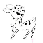 动物简笔画大全，漂亮的梅花鹿