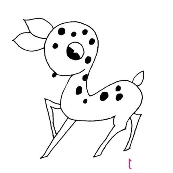 动物简笔画大全，漂亮的梅花鹿