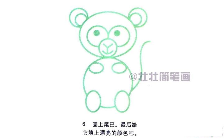猴子简笔画画法_怎么画猴子的简笔画
