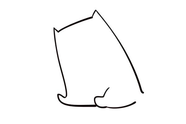 小猫钓鱼简笔画
