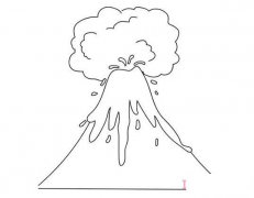 幼儿火山喷发怎么画简单 火山爆发简笔画图片