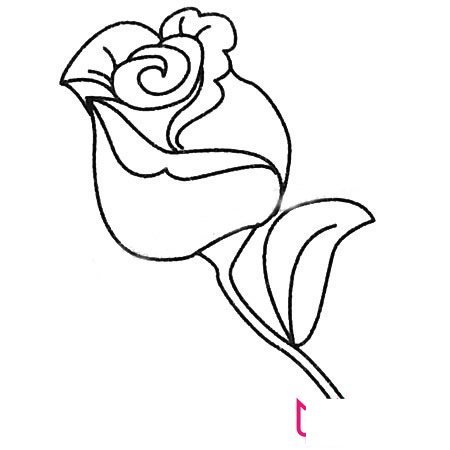 简单的简笔画花大全，玫瑰花简笔画