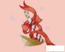 彩色蝴蝶结简笔画画法步骤教程简单漂亮