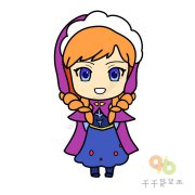 《冰雪奇缘》安娜简笔画步骤图