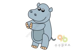 Q版河马简笔画画法