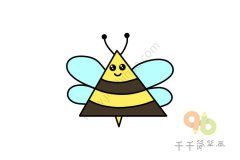 儿童创意简笔画：用一个三角形画出小蜜蜂