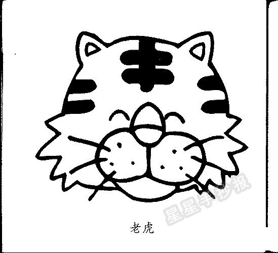 老虎头像简笔画