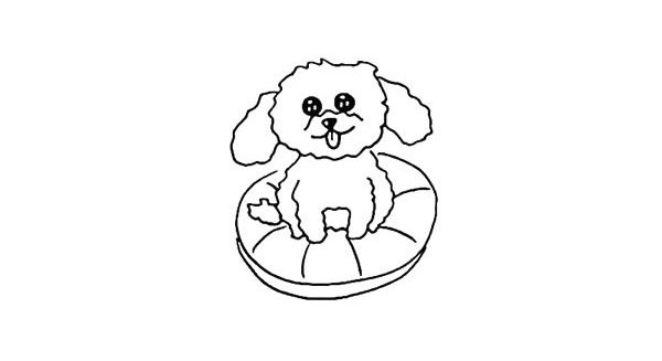 泰迪犬简笔画步骤图