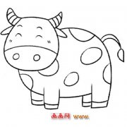 儿童简笔画：一头胖胖奶牛