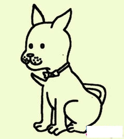 小学生小狗简笔画图片