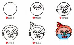 小丑简笔画步骤图片大全
