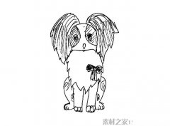 蝴蝶犬狗狗简笔画图片