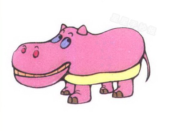 可爱大河马简笔画图片