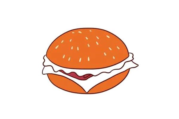 汉堡包简笔画