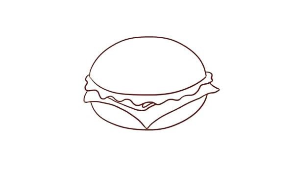 汉堡包简笔画
