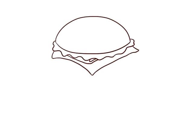 汉堡包简笔画
