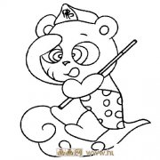 能驾云的大熊猫简笔画