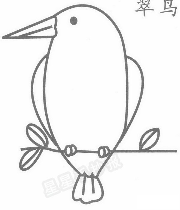 翠鸟简笔画