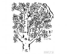 白杨树简笔画图片