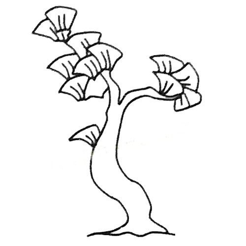 简单四步画出银杏树简笔画步骤图