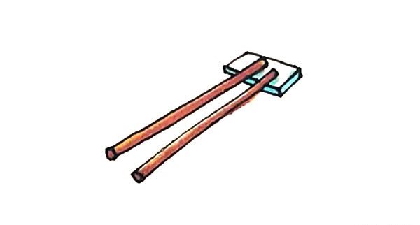 一双筷子简笔画的画法