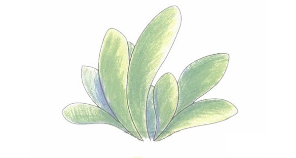小草简笔画完成图