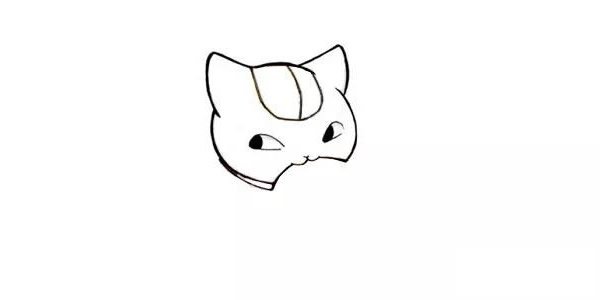 小猫吃鱼简笔画