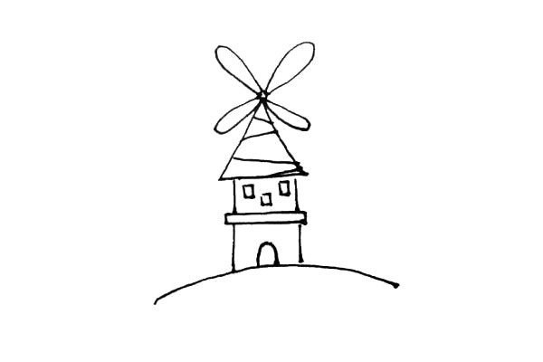 风车屋简笔画