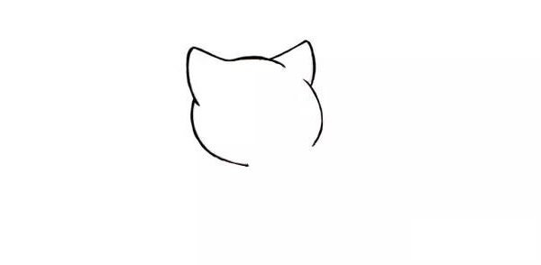 小猫吃鱼简笔画