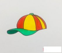 儿童鸭舌帽的简单画法步骤教程涂颜色