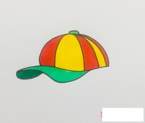 儿童鸭舌帽的简单画法步骤教程涂颜色