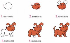 小狗动物简笔画步骤图片大全