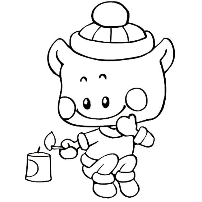 卡通小孩放鞭炮人物简笔画步骤图片大全