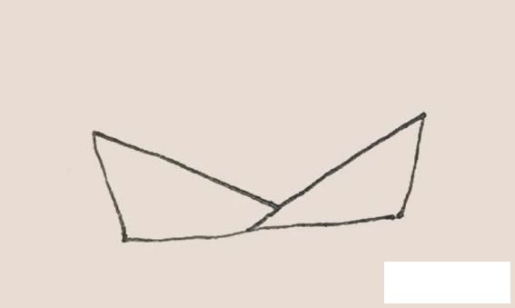 折纸船简笔画步骤图