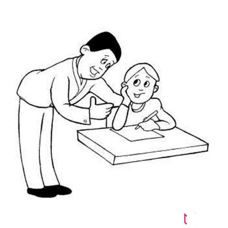 辅导学生的老师简笔画