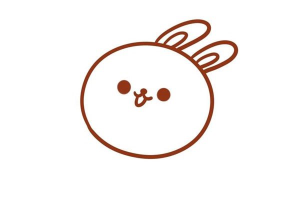 吃月饼的兔子简笔画步骤图片
