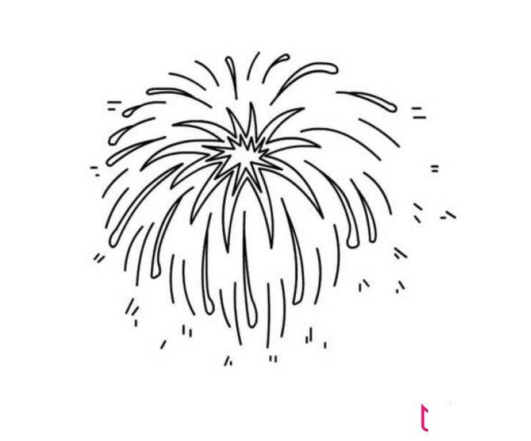 宝宝学画漂亮的烟花简笔画