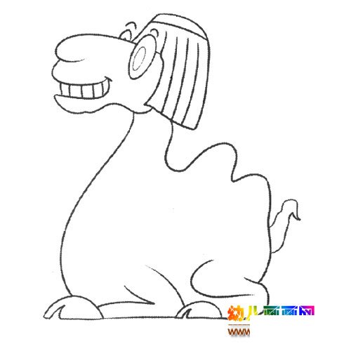动物简笔画：坐着的骆驼
