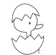 蛋壳中的小鸭子简笔画