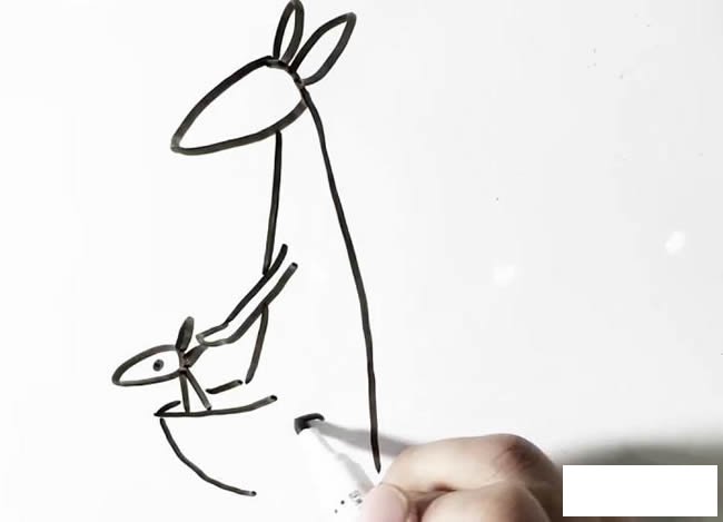 动物简笔画 袋鼠简笔画教学