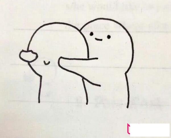 超可爱卡通人物简笔画，给你小心心