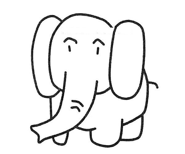 大象简笔画图片大全，可爱的大象简笔画