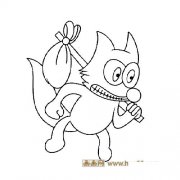 得意的狐狸简笔画