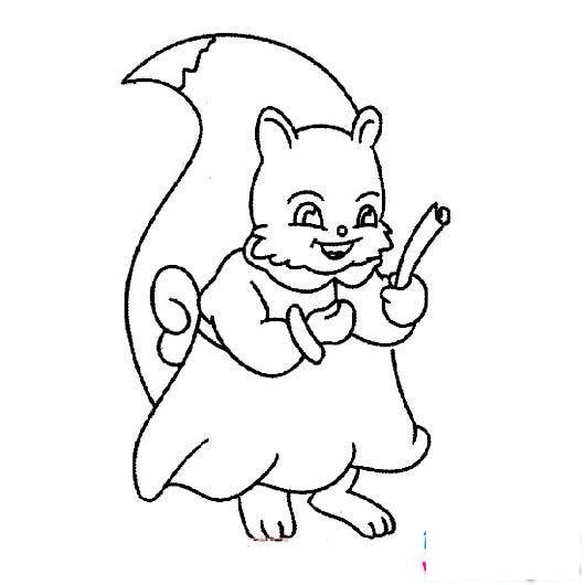 卡通松鼠妈妈简笔画图片