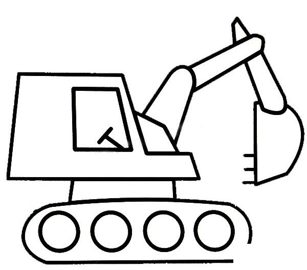 挖掘机简笔画