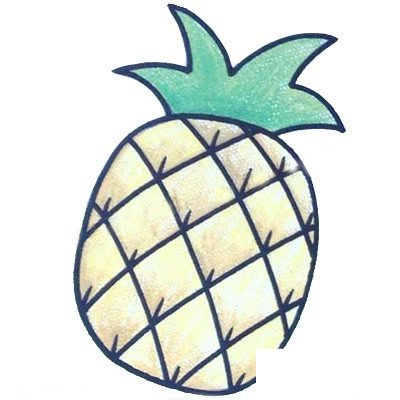 菠萝简笔画彩色图片