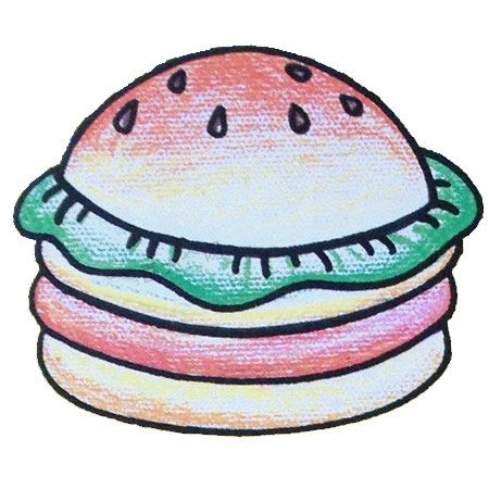 汉堡包简笔画彩色图片