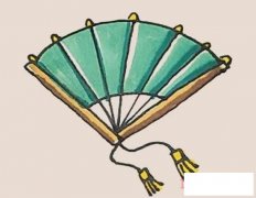 古典扇子的画法步骤图带颜色 扇子简笔画图片